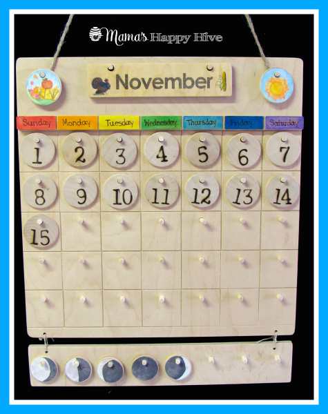 Montessori Perpetual Educational Calendar Hands on calendar Digital Download | Morning Board Homeschool Kids Calendar