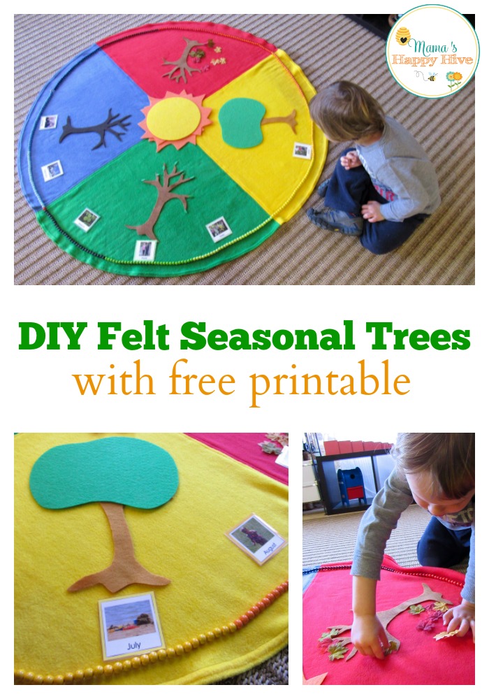 Enjoy 5 Montessori Seasonal Activities that include a beautiful year cycle mat and Montessori year chain. - www.mamashappyhive.com