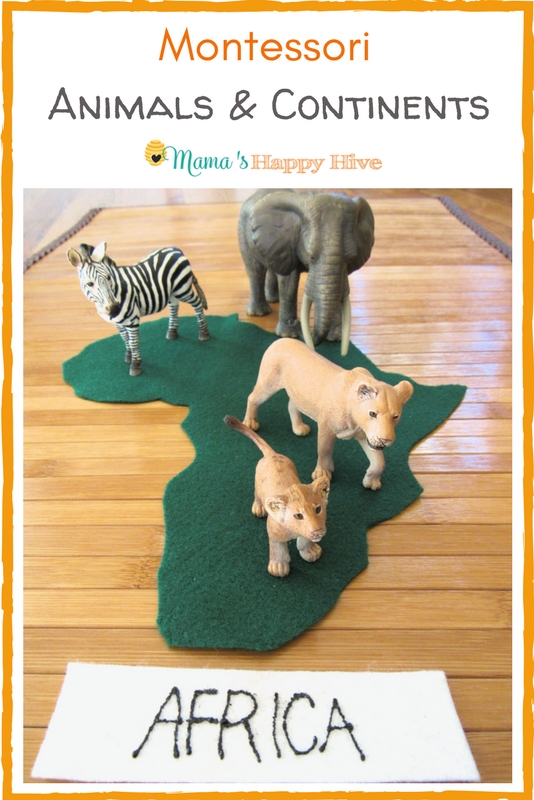 Included are several fun hands-on activities for learning all about Montessori animals and continents. Plus, an animal & continent printable bundle! - www.mamashappyhive.com